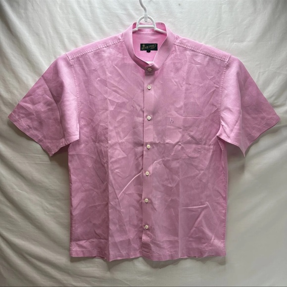 Henry Poole Savile Row London Shirt Pink Henley Button Up Short